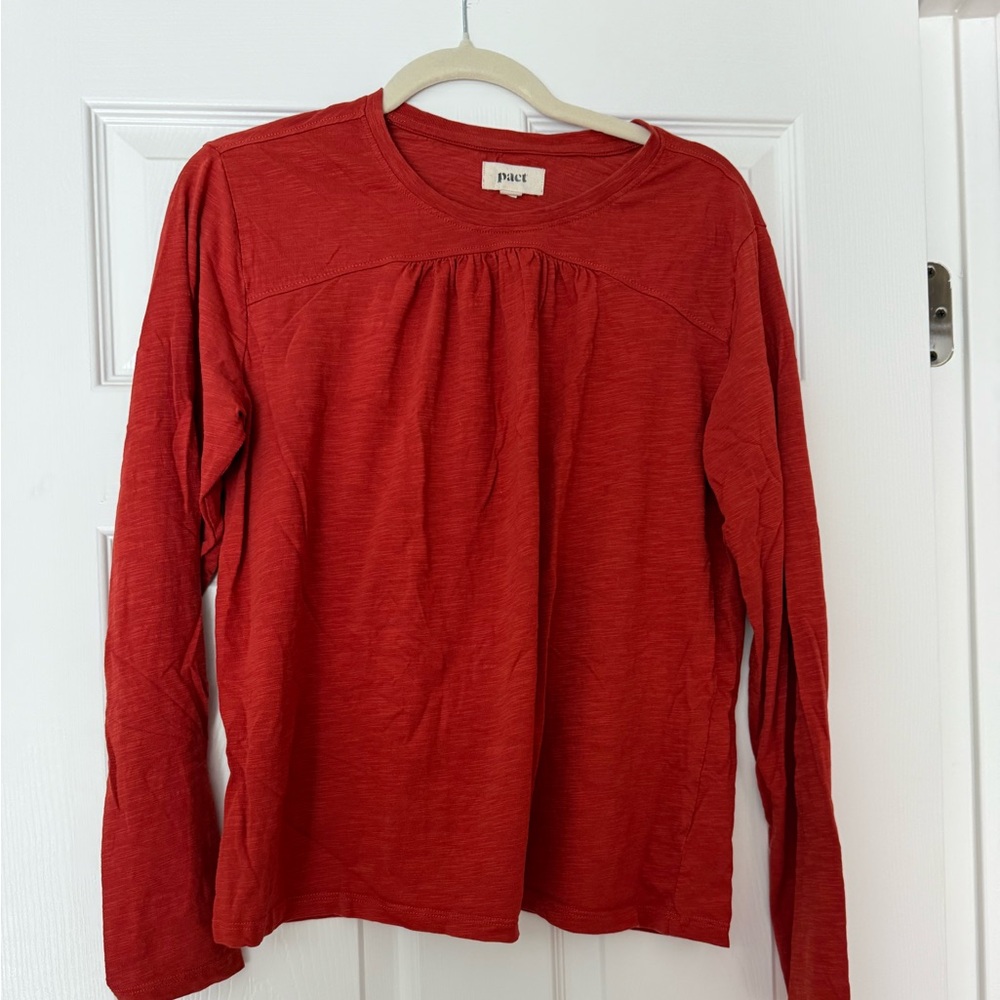 Pact Vibrant Red Long Sleeve Shirt - Picture 2 of 3